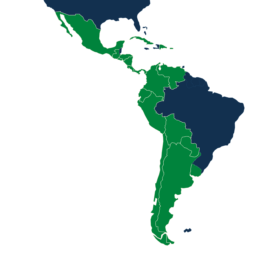 Mapa de América Latina y el Caribe